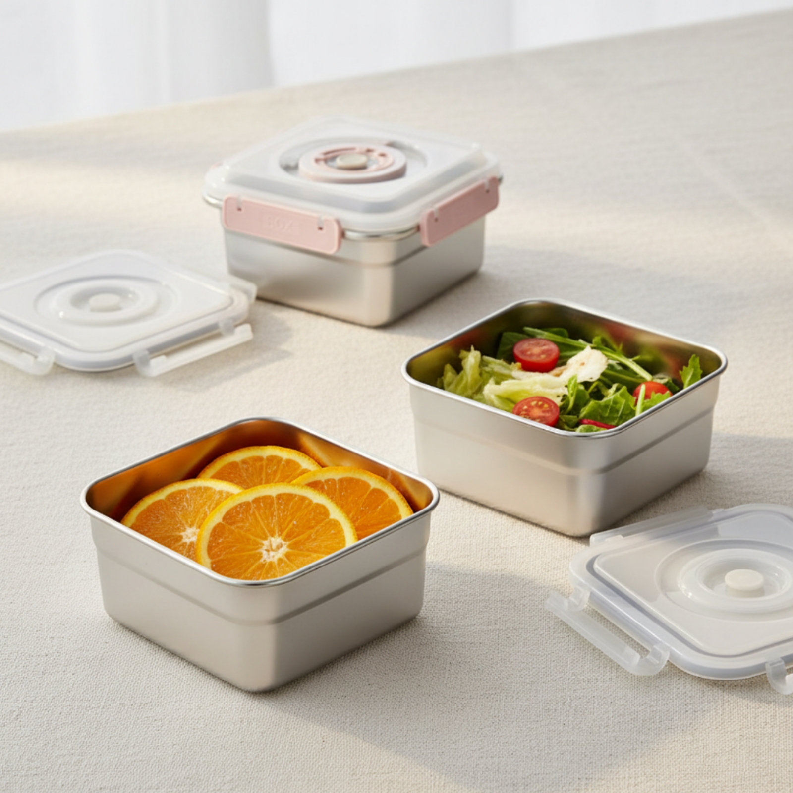 3 Pieces Stainless Steel Food  - Food Storage Containers 评论和价格