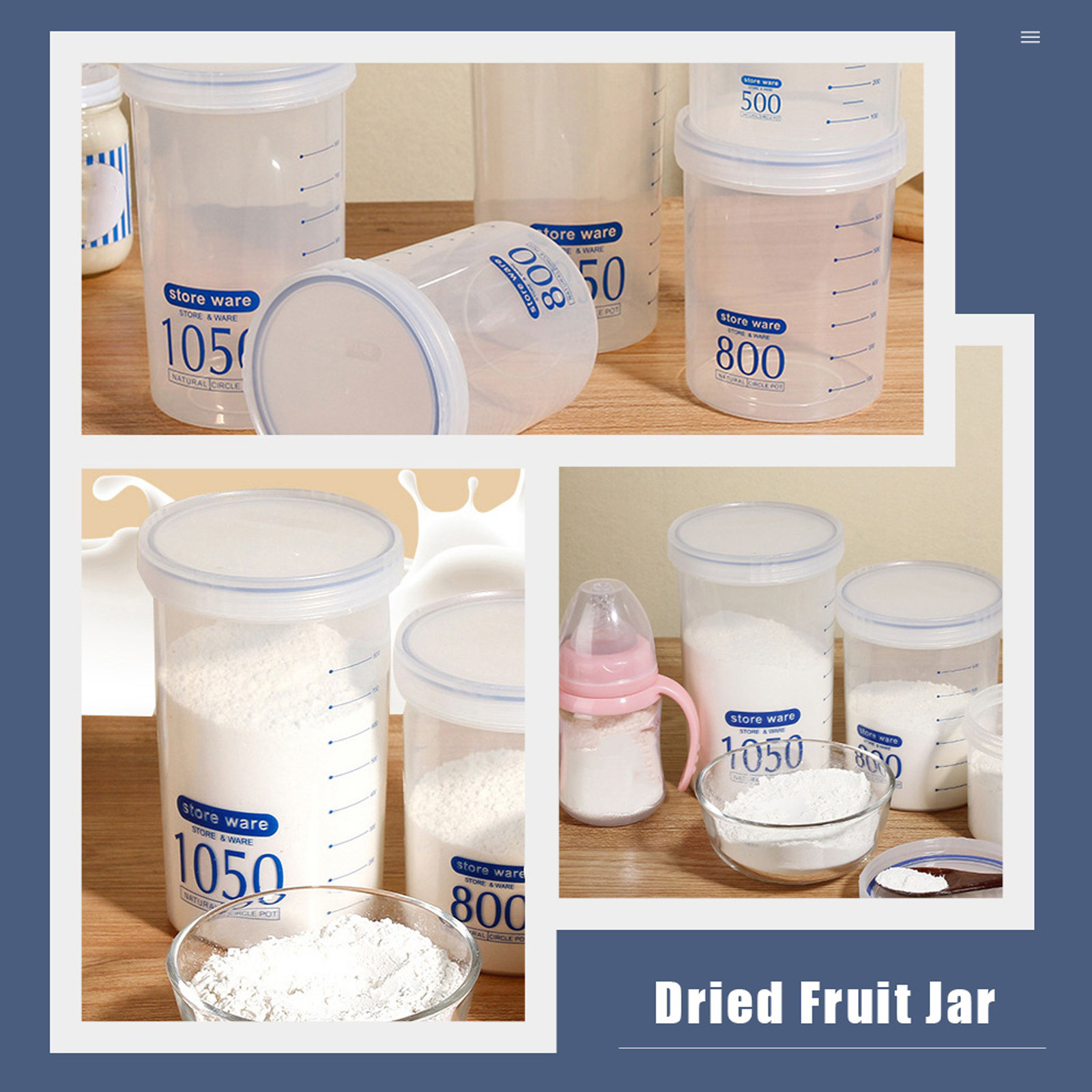 2Pcs Protein Powder Storage Ca - Food Storage Containers 评论和价格