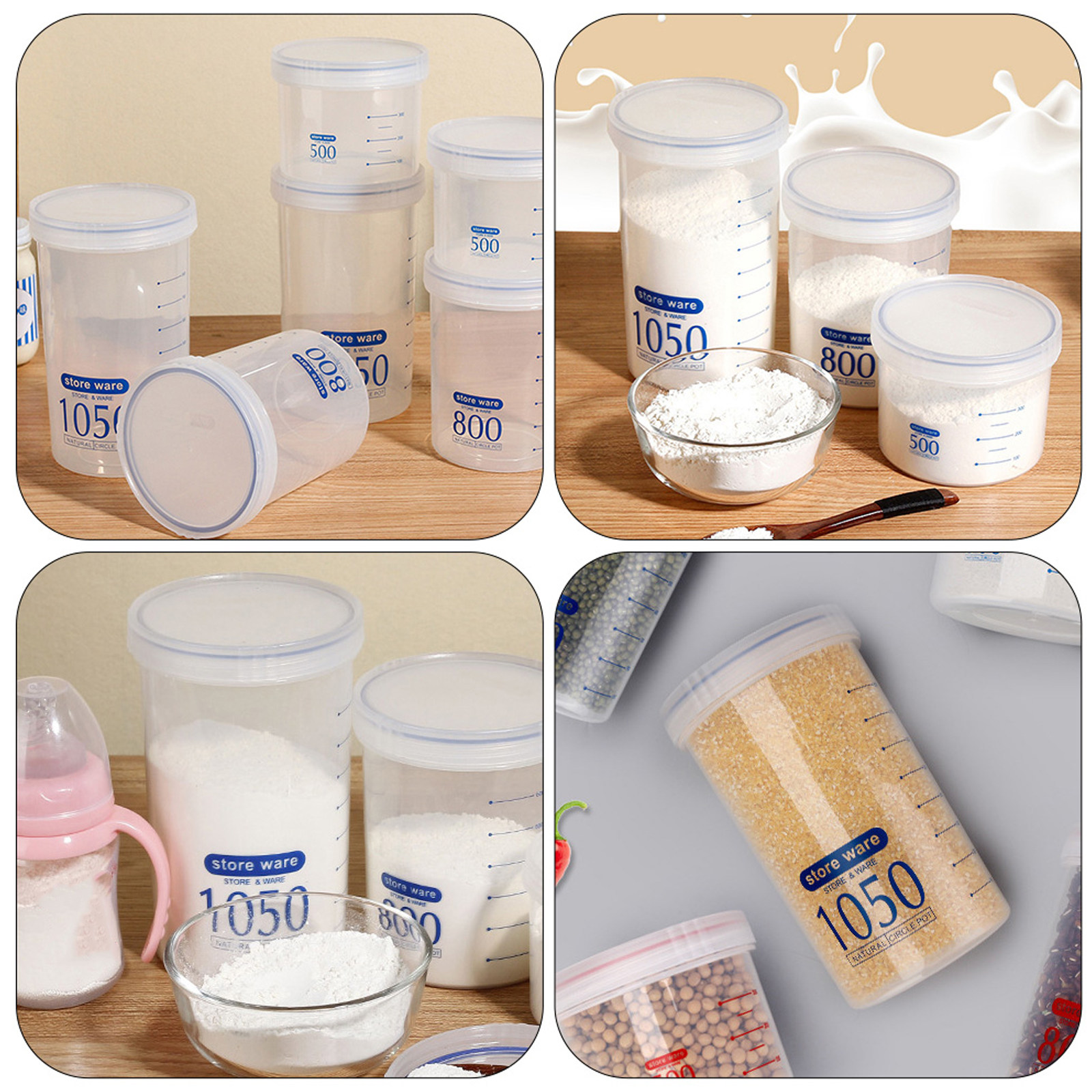 2Pcs Protein Powder Storage Ca - Food Storage Containers 评论和价格