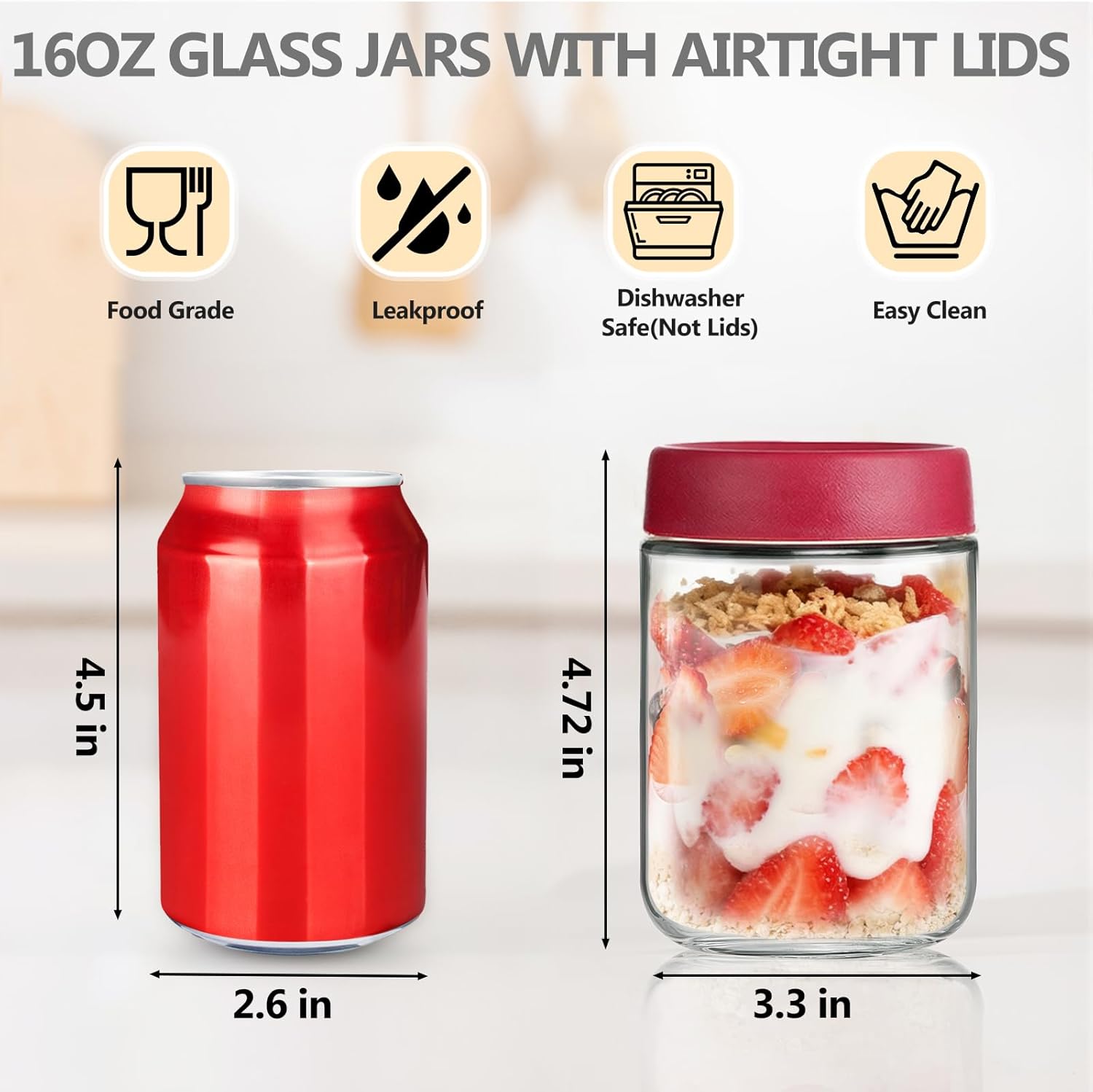 12 Pack Overnight Oats Contain - Food Storage Containers 评论和价格