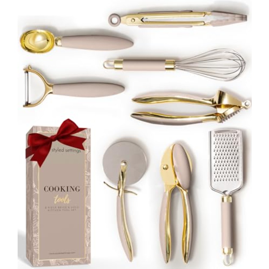 Gold and Beige Kitchen Utensil - Kitchen Gadgets Gold 评论和价格