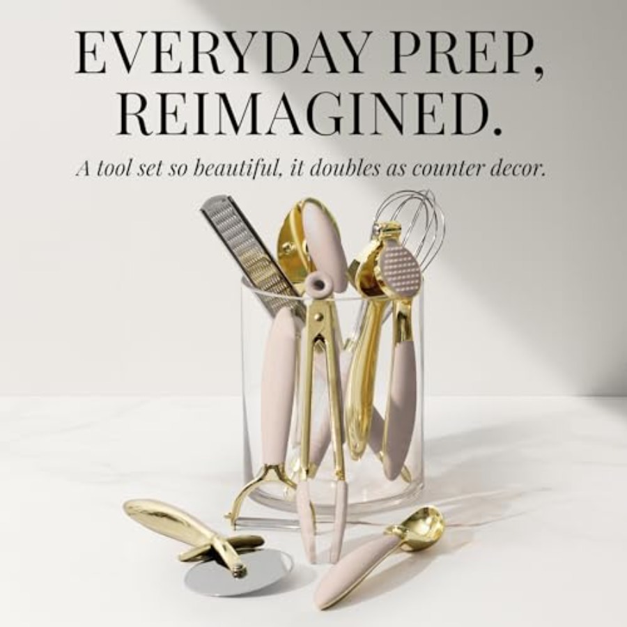 Gold and Beige Kitchen Utensil - Kitchen Gadgets Gold 评论和价格
