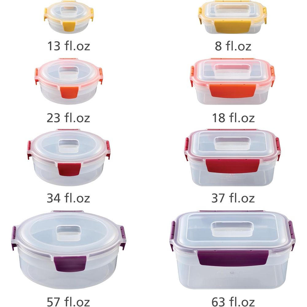 16-piece Plastic BPA Free Food - Food Storage Containers 评论和价格