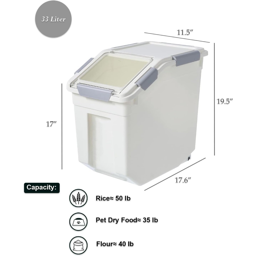 33 Liter / 50 lbs Rice Storage - Food Storage Containers 评论和价格