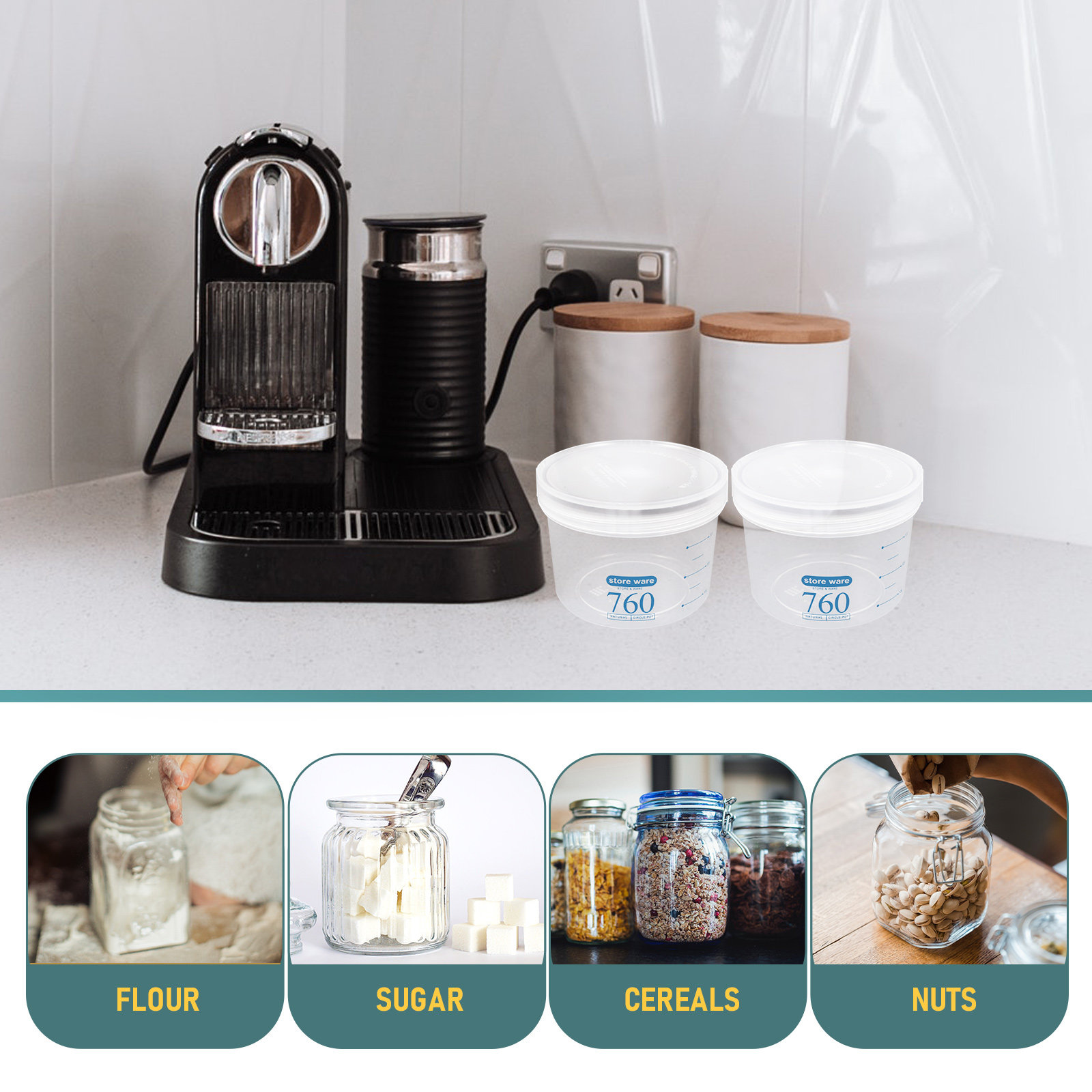 3Pcs Airtight Food Storage Jar - Food Storage Containers 评论和价格