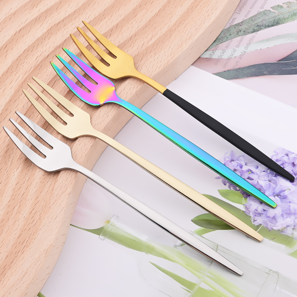 6Pcs Pink Gold Dinnerware Set  - Kitchen Gadgets Gold 评论和价格