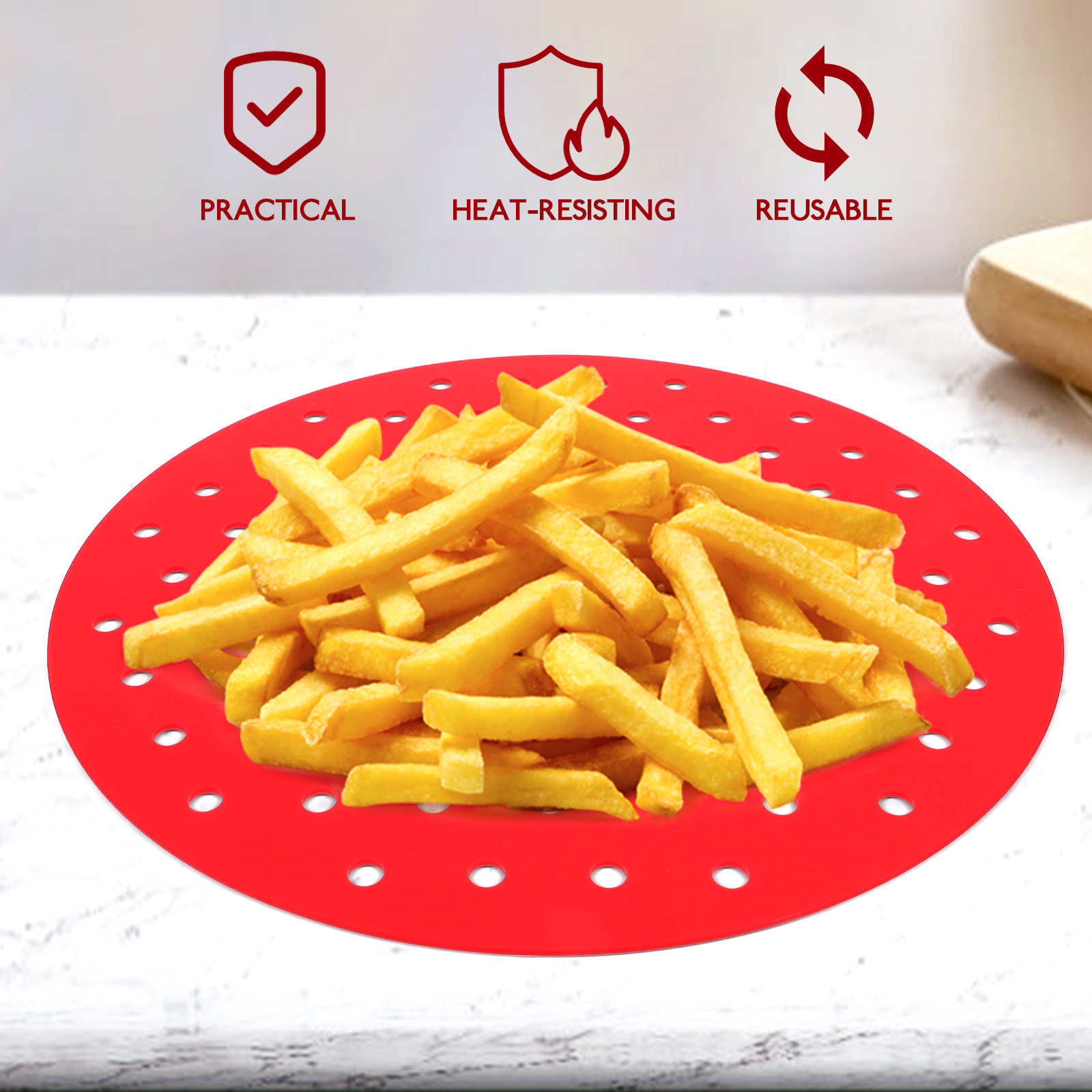 4Pcs Silicone Air Fryer Liner  - Silicone Baking Mat 评论和价格
