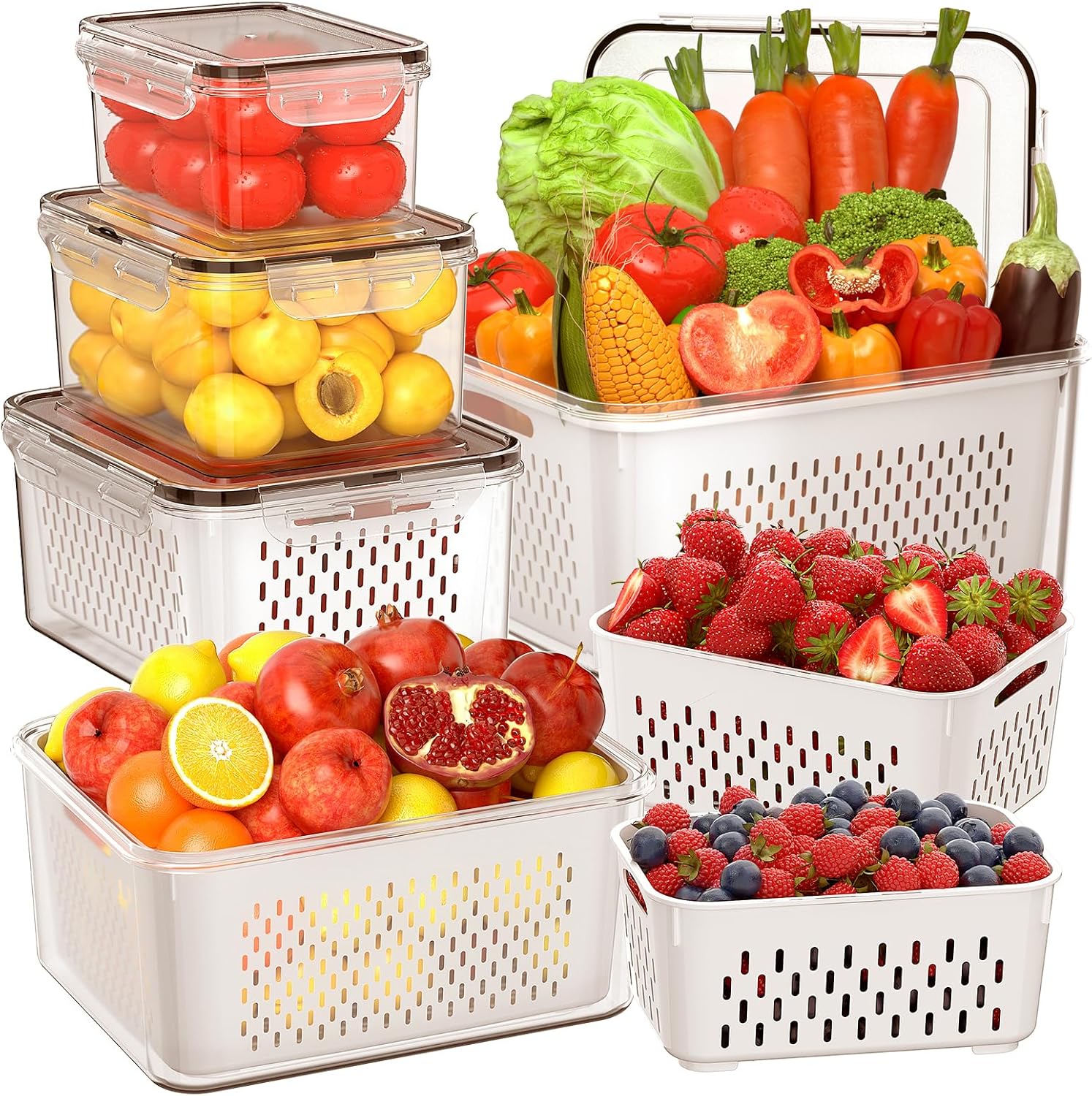5 PCS Large Fruit Storage Cont - Food Storage Containers 评论和价格