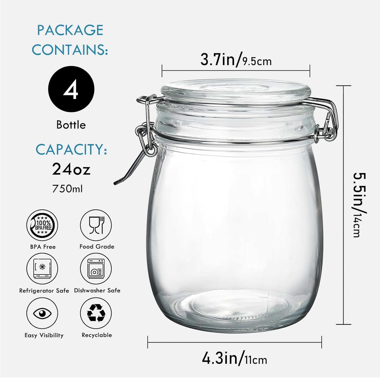 24oz Food Storage Canister Gla - Food Storage Containers 评论和价格